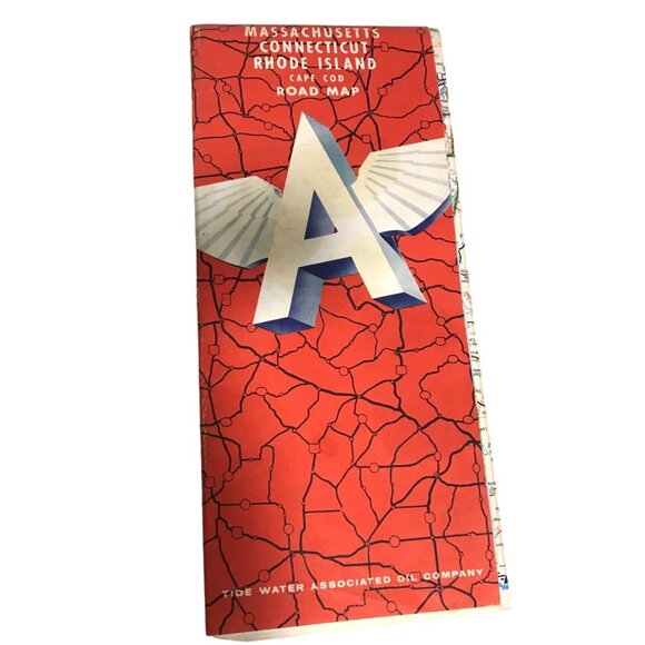 Vintage 1960 Road Map Massachusetts Connecticut Rhode Island - Picture 1 of 4